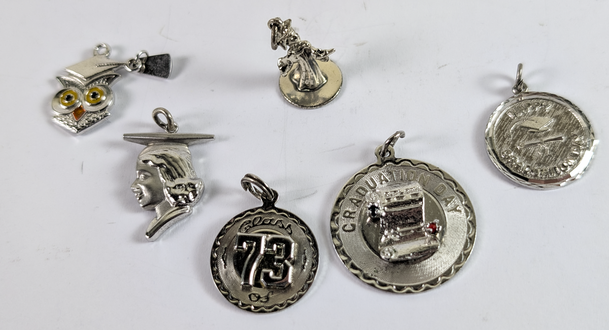 Sterling Silver Graduation Charms - Choose by Charm! - Stamped and Tested Sterling - Grad Caps and Tassels