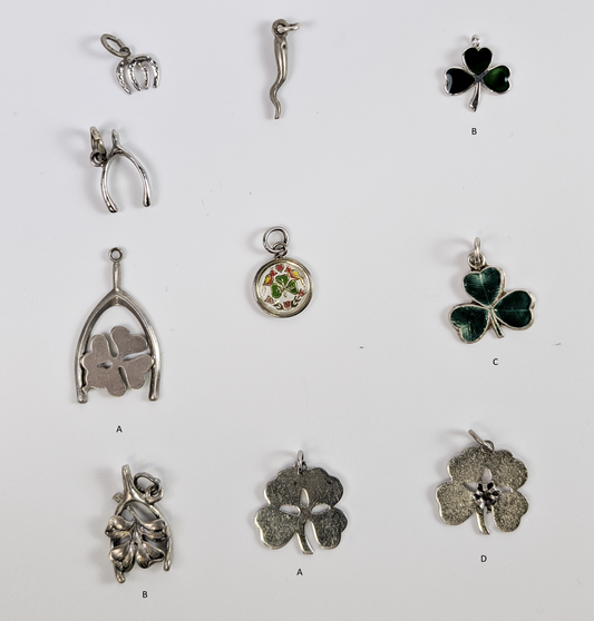 Lot of Sterling Silver Lucky Charms - Choose by Charm! - Stamped and Tested Sterling - Wishbones, Shamrocks, Horseshoes