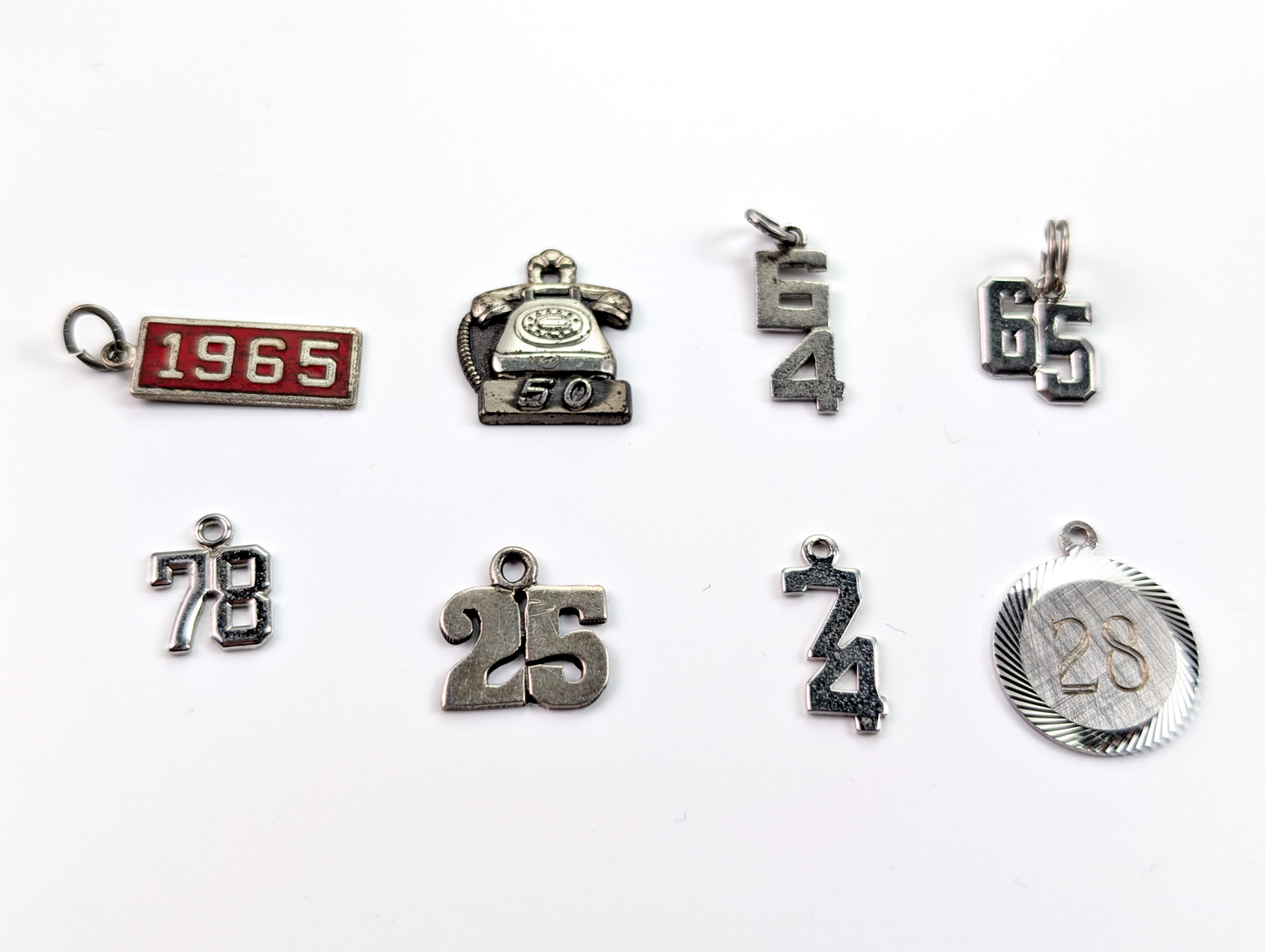 Sterling Silver Numbers Charms - Choose by Charm! - Stamped and Tested Sterling - Graduation Dates, Years, Numbers
