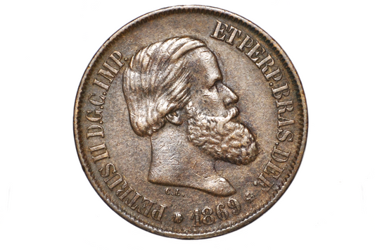 1869 20 Reis Brazil - Imperio Do Brazil Twenty Reis 1869 - Old Brazilian Coin