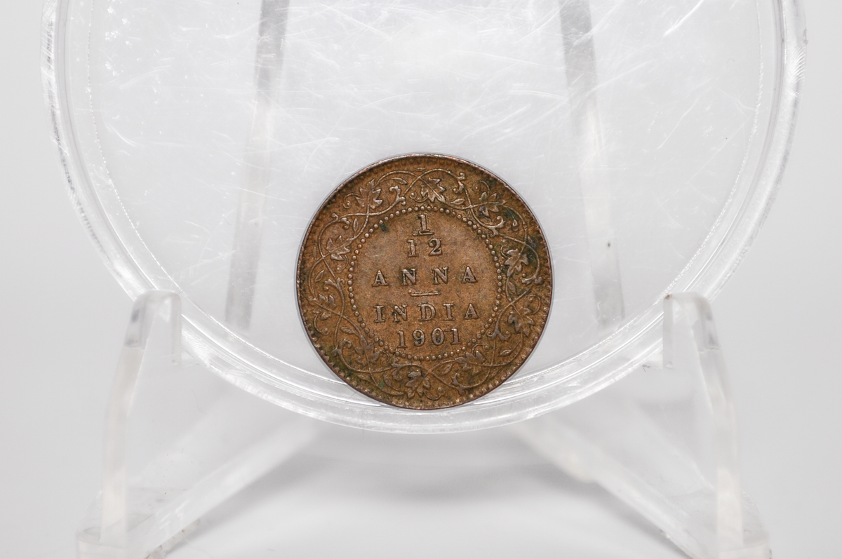 India 1/12 Anna 1901 - Almost Uncirculated - 1901 India 1/12 Anna - British India One Twelfth Anna, High Grade, Great Coin
