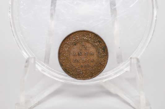 India 1/12 Anna 1901 - Almost Uncirculated - 1901 India 1/12 Anna - British India One Twelfth Anna, High Grade, Great Coin