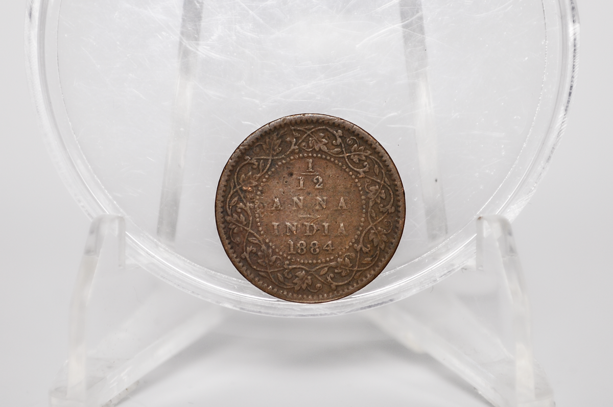 India 1/12 Anna 1884 - XF Condition - 1884 India 1/12 Anna - British India One Twelfth Anna, High Grade, Great Coin