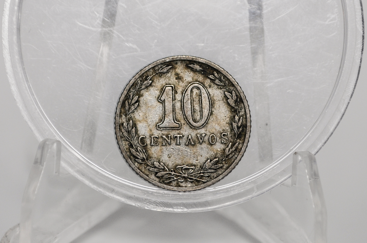 1913 Republic of Argentina 10 Centavos - VF Condition - 1.828 Million Minted - 1913 10 Centavos Argentina - Republic of Argentina