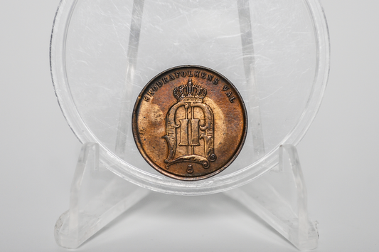 1874 Swedish 2 Ore Coin - VF/XF Condition - 1874 Sweden Two Ore - 1.9 Million Minted - Sweden 2 Ore 1874