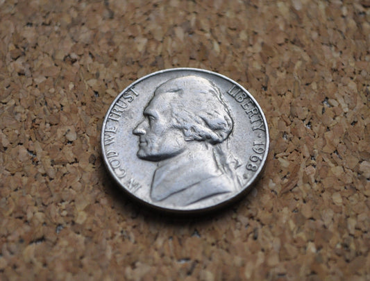 1968 S Jefferson Nickel - Great Condition - San Francisco Mint