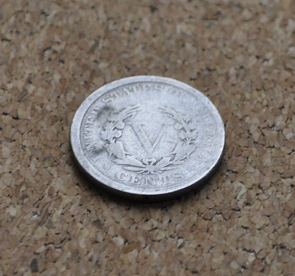 1902 Liberty Head Nickel - V Nickel - G (Good) Grade / Condition - Liberty Nickel - 1902 V Nickel - 1902 Nickel