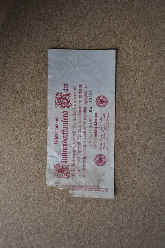 1923 Mark German Paper Note - Reichsbanknote - Circulated with tear Berlin 1923