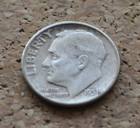 1958 P and D Roosevelt Silver Dimes - Choose Mint and Grade - Roosevelt Dime 1958 P, 1958 D Dime - Circulated & Uncirculated Dimes