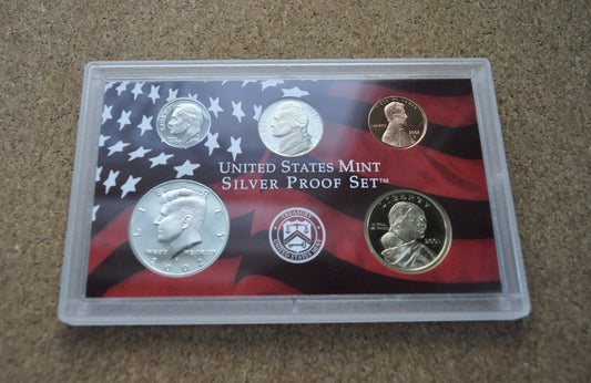 2002 United States Mint Silver Proof Set - 2002 S Proof Set - 2002 S Silver Proof Set - Sacagawea, Kennedy, Silver Dimes, Silver Quarters