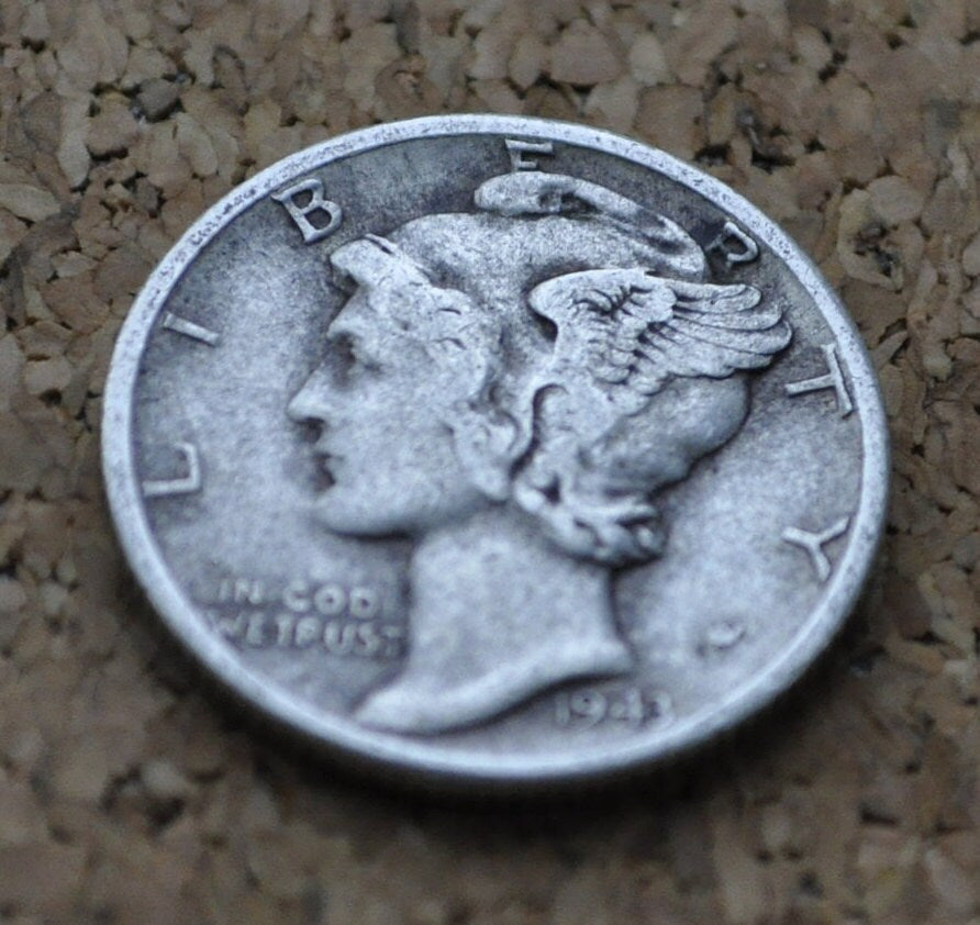 1943 D Mercury Dime - 1943 D Dime - 1943 D Silver Dime - 1943 Mercury Dime - 1943 Dime - 1943 Silver Dime - Denver Mint