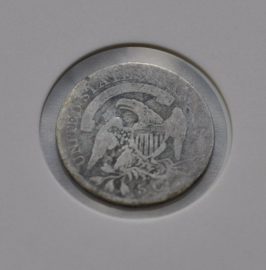 1835 Capped Bust Half Dime - G (Good) - Silver - Uncleaned - Good Detail - 1835 Bust Dime - Early American Coin - Uncleaned