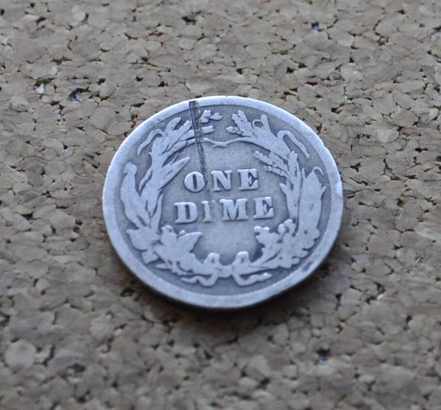 1913 Barber Dime - Philadelphia Mint - Silver Dime - 1913-P Barber Dime