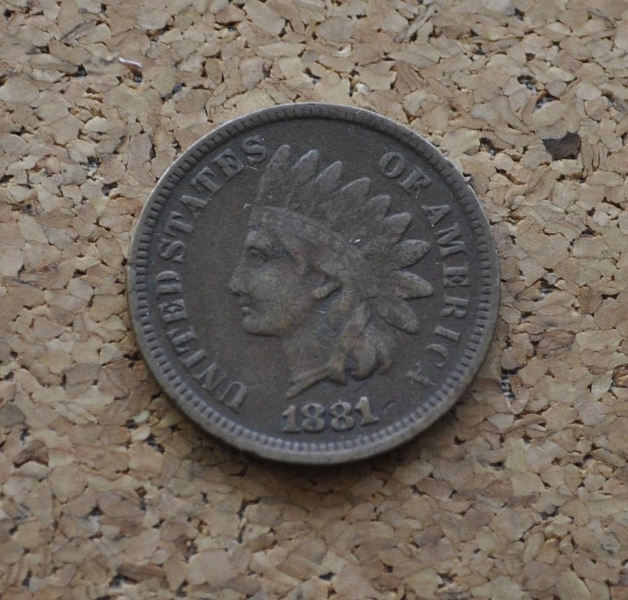 1881 Indian Head Penny - VG (Very Good) Condition / Grade - Great Date - Nearly Full Liberty Band - 1881 Indian Cent - 1881 Cent