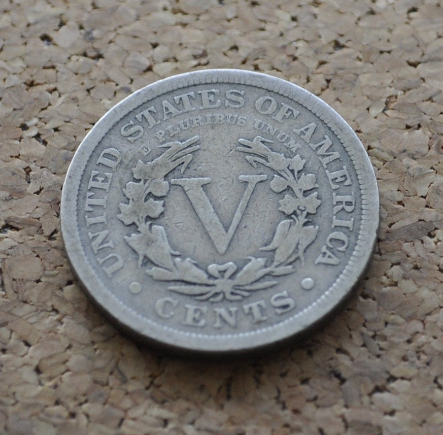 1905 V Nickel - 1905 Liberty Head Nickel - G (Good) Condition - Liberty Nickel - 1905 Nickel Barber Design - Collectible, Jewelry, Design