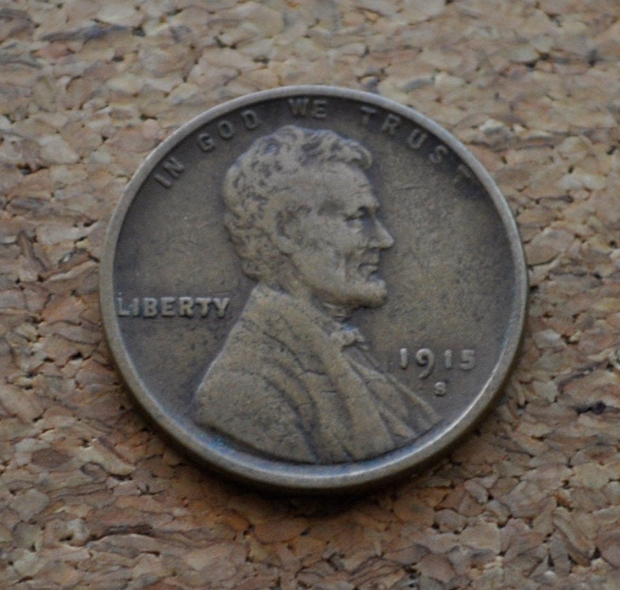 1915-S Wheat Penny - VF (Very Fine) Grade / Condition - San Francisco Mint - Rarer Date and Mint - WWI Era Coin - 1915 S Wheat Ear Cent