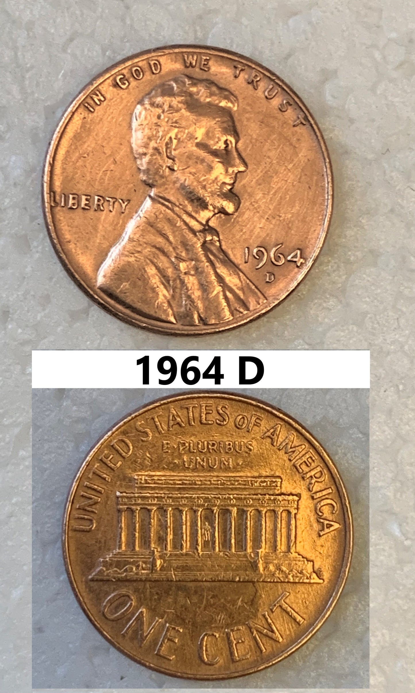 1964 D Memorial Penny - Fantastic Condition - 59th Anniversary - Collectible Coin- Denver Mint