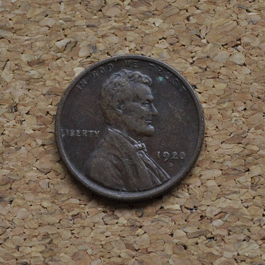 1920-D Wheat Penny - VF (Very Fine) - Denver Mint - 1920D Wheat Ear Cent - 1920 D Penny