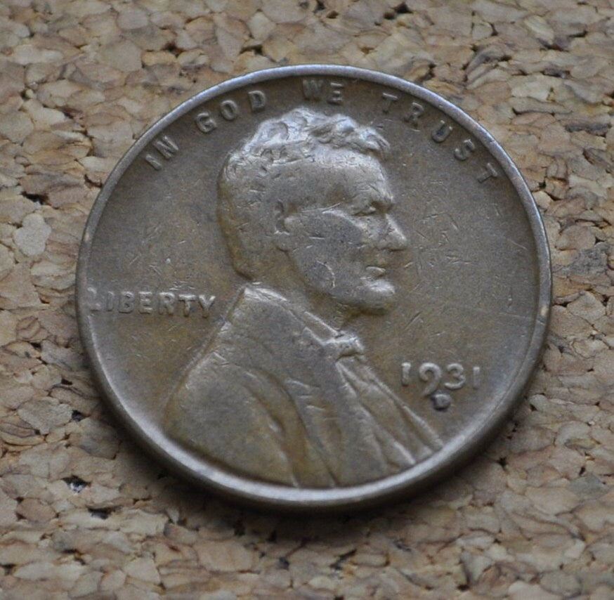 1931-D Wheat Penny - Choose by Grade - Denver Mint 1931 Wheat Ear Cent - Semi-Key Date Wheat - Key date of the 1930's