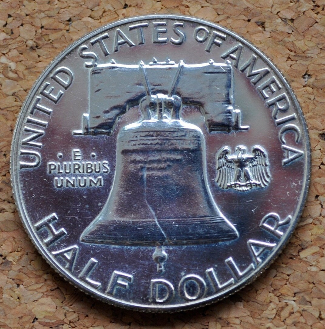 Proof 1963 Franklin Half Dollar - Proof Strike 1963-P Silver Half Dollar - Philadelphia Mint - Some Contact Marks Visible