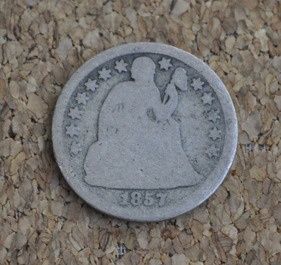 1857 Seated Liberty Dime - AG (About Good) - 1857 Silver Dime / 1857 Liberty Seated Dime - US