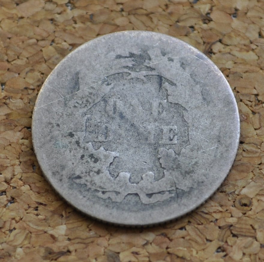 1875 Seated Liberty Dime - 1875 Silver Dime / 1875 Liberty Seated Dime - US