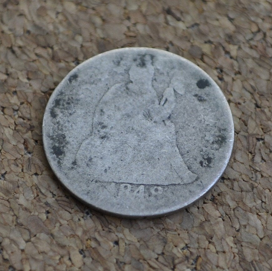 1848 Seated Liberty Dime - AG (About Good) - 1848 Silver Dime / 1848 Liberty Seated Dime - US