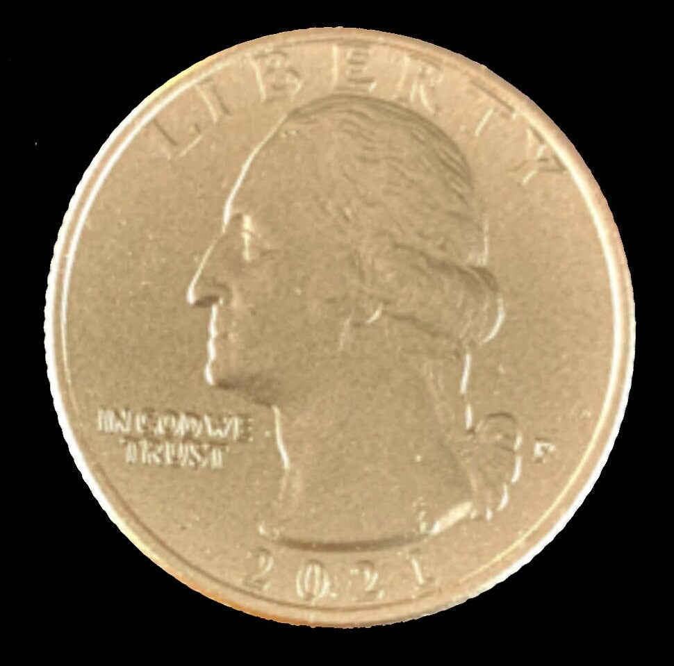 2021 General George Washington Crossing the Delaware Quarter - Beautifully Gold Toned.