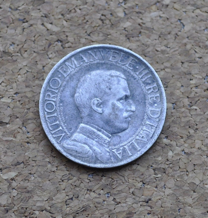 1910 L.1 Italian Silver Coin - 1 Lira - High Grade - XF (Extremely Fine) Condition; Rarer Coin - Beautiful Design & Artwork - Italy Silver
