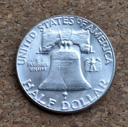 1963 Franklin Half Dollar - AU (About Uncirculated) Grade / Condition - AU58 - Philadelphia Mint - 1963P Silver Half - Nearly Full Lines