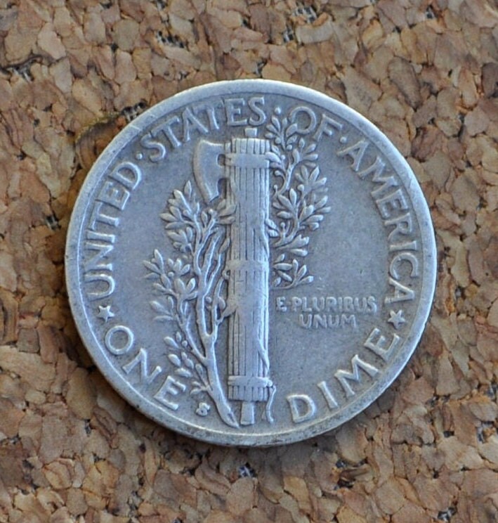 1938-S Mercury Silver Dime - VF to EF (Very Fine to Extremely Fine) - San Francisco Mint - 1938 S Winged Liberty Head Silver Dime 1938S Dime