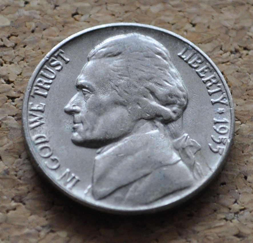 1955 D Jefferson Nickel - Great Condition - 1955 D Nickel - Denver Mint Nickel 1955