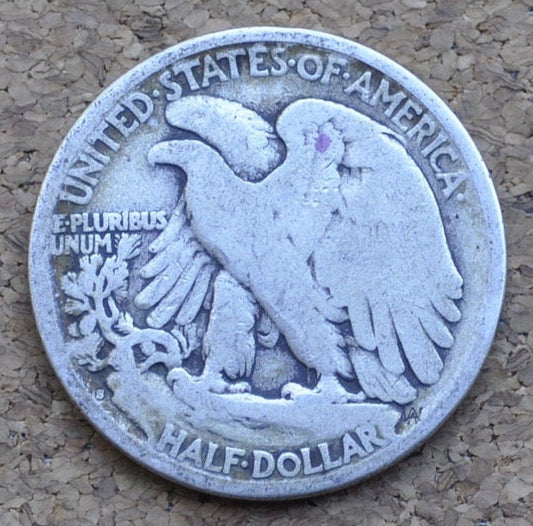 1927-S Walking Liberty Silver Half Dollar - VG (Very Good) - San Francisco Mint - 1927-S Half Dollar / 1927 S Liberty Walking Half