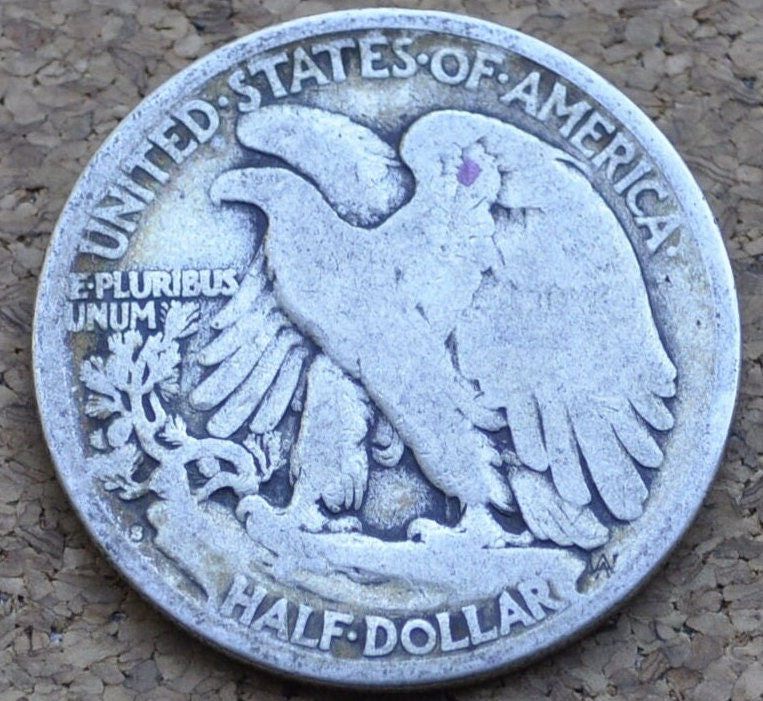 1927-S Walking Liberty Silver Half Dollar - VG (Very Good) - San Francisco Mint - 1927-S Half Dollar / 1927 S Liberty Walking Half