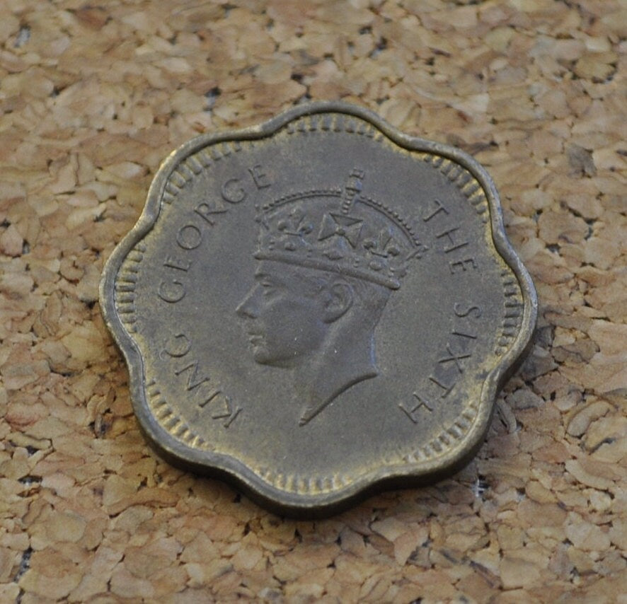 1951 Ceylon Two Cents - XF (Extremely Fine) Condition - King George - UK 2 Pence 1951 Sri Lanka - 2 Penny Coin 1951 UK Ceylon Sri Lanka