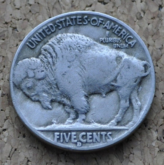 1938-D Buffalo Nickel - VF (Very Fine) - Clear Date - Last Year of Production - Vintage US Coin - 1938 Nickel Indian Head 1938 D