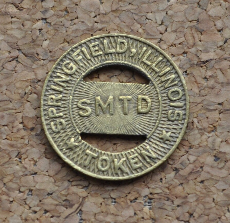 Springfield Illinois Transit Token - SMTD Springfield Illinois Token - Vintage Illinois Token - Springfield IL Tokens