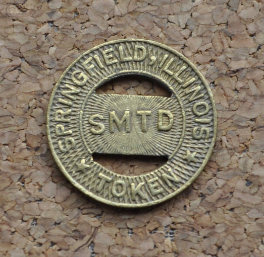 Springfield Illinois Transit Token - SMTD Springfield Illinois Token - Vintage Illinois Token - Springfield IL Tokens