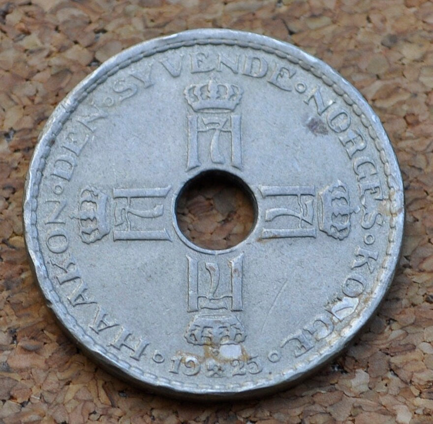 1925 Norway 1 Krone - Great Condition - Haakon VII - Norwegian One Krone Coin 1925 - 1 Kroner 1925 Norway Copper-nickel