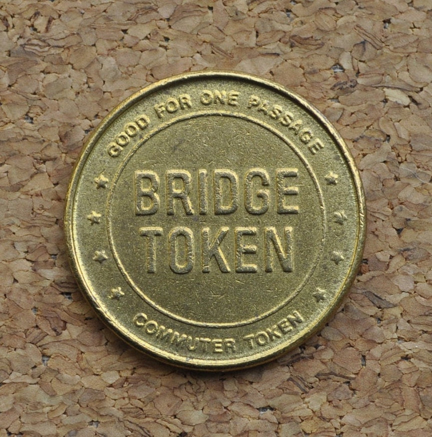 Delaware River Bridge Tokens - New Jersey & Pennsylvania Token / NJ Bridge Token - Vintage State Toll Token - Pennsylvania New Jersey