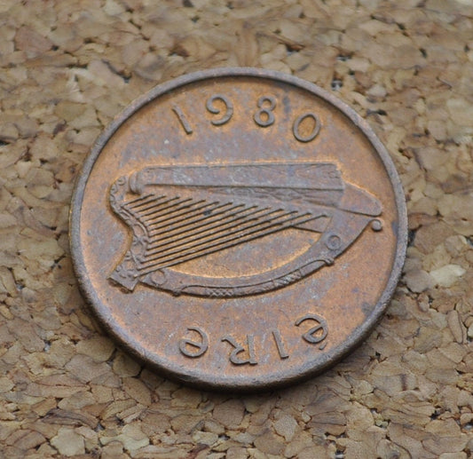 Vintage Irish 1/2 Pence Coin (1970s & 1980s) - Great Condition - Half Pence Coin Ireland - Peacock Design Irish Coins - Ha'Penny Ireland