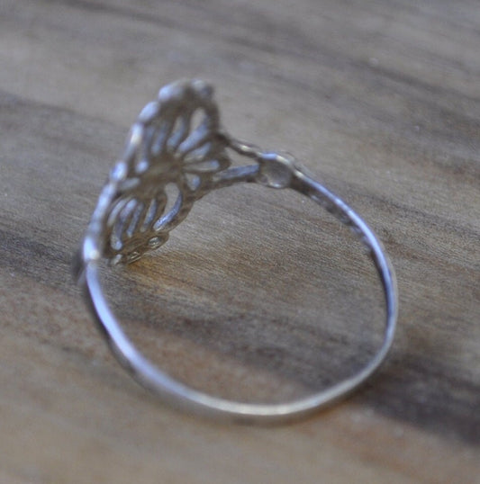 Antique Sterling Silver Ring - Simple / Minimal Design, Thin Band - Vintage Rings Silver - Size 6 Ring Size 6 (16.5 MM Band) - 925 Silver