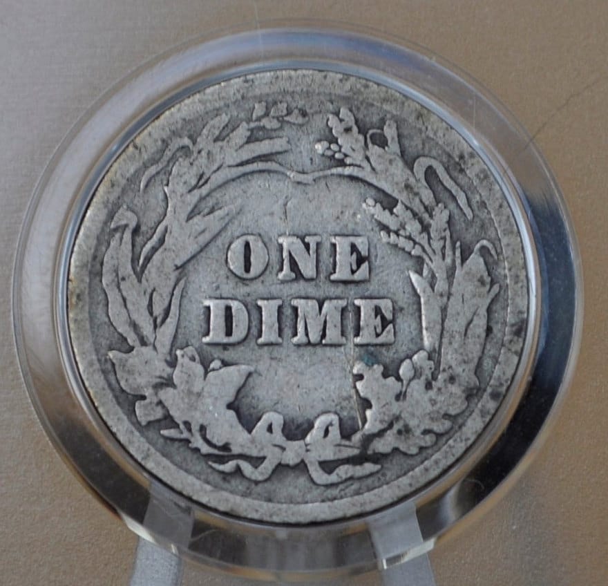 1906 Barber Silver Dime - G-VG (Good to Very Good) Grade / Condition - Philadelphia Mint - 1906 P Barber Dime 1906 Dime Silver