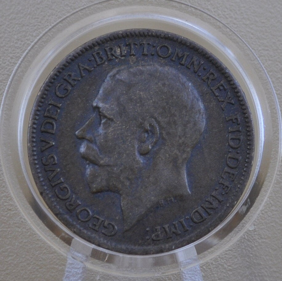 1917 One Farthing Great Britain - VF/XF Grade / Condition - UK 1 Farthing 1917 - King George V - British Farthing 1917