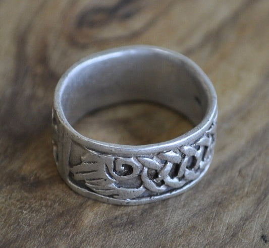 Vintage Silver Ring - Beautiful Celtic Design - Vintage Ring Silver - Size 6.5 Ring Size 6.5 (16.9 MM Band) - Lovely Piece - 925 Silver
