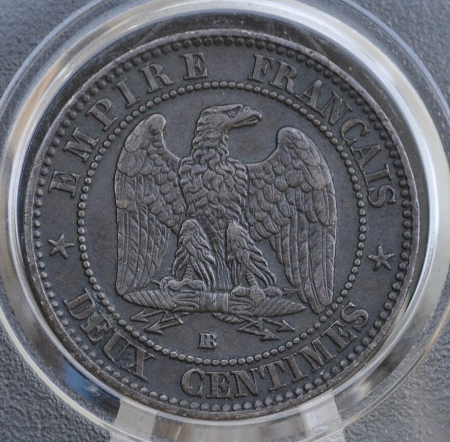 1856 BB 2 Centimes Coin France - XF (Extremely Fine) - Deux Centimes 1856 B over B France - Napoleon III - High Grade