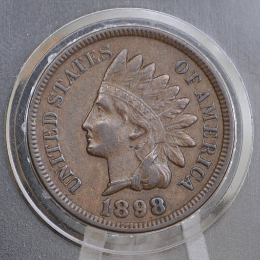 1898 Indian Head Penny - XF-AU Grade / Condition, Choose by Grade - 1898 Indian Head Cent - Cent 1898 Penny - Great Detail & Date