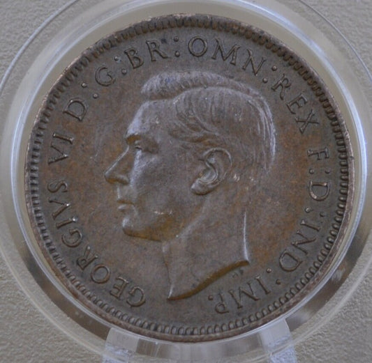 1942 One Farthing Great Britain - Great Condition - UK 1 Farthing 1942 Wren Design - King George VI - British Farthing 1942
