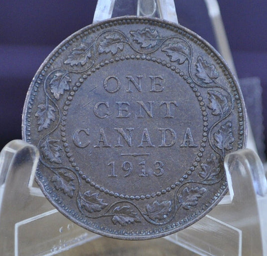 1913 Canadian Large Cent - XF (Extremely Fine) Grade / Condition - King George V - One Cent Canada 1913 Large Cent - 1913 Large Penny