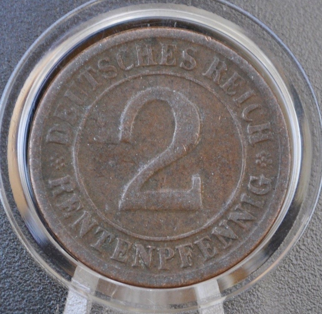 1924 German 2 Pfennig Weimar - Great condition - Second Reich of Germany 1924 - Germany Duetches Reich- Two Pfennig 1924